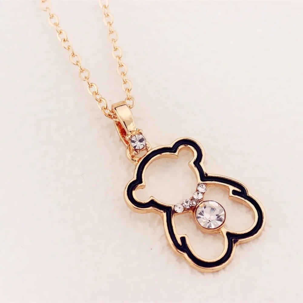 Bear necklace cubic zirconia gold chain necklace women’s jewelry